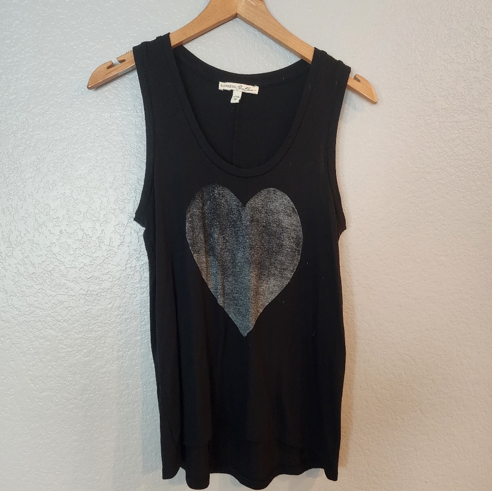 Express One Eleven Heart Tank Top